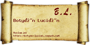 Botyán Lucián névjegykártya